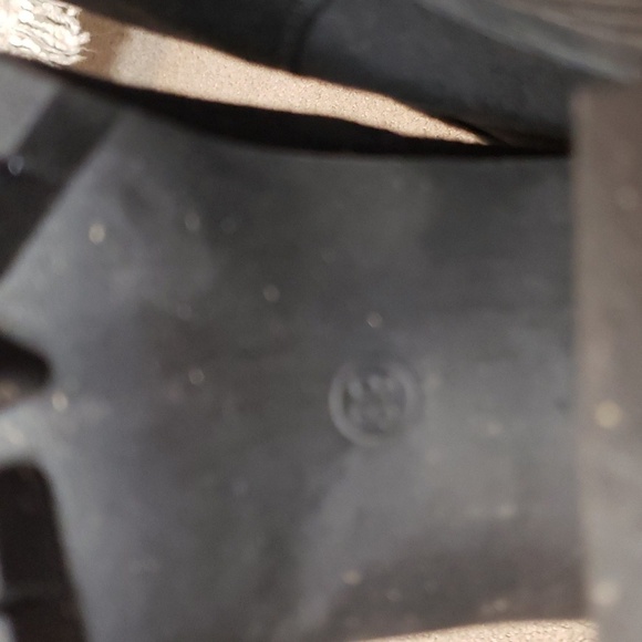 Topshop women's black round toe suede ankle booties 3" heel kinda chunky - Picture 9 of 9